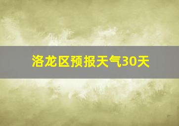 洛龙区预报天气30天