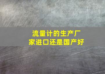 流量计的生产厂家进口还是国产好