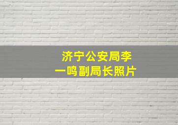 济宁公安局李一鸣副局长照片