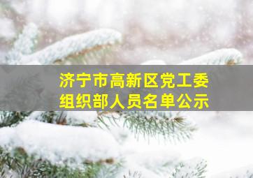 济宁市高新区党工委组织部人员名单公示