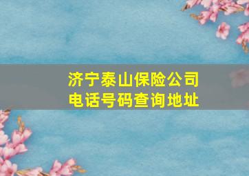 济宁泰山保险公司电话号码查询地址