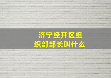 济宁经开区组织部部长叫什么