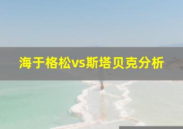 海于格松vs斯塔贝克分析