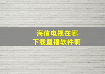 海信电视在哪下载直播软件啊