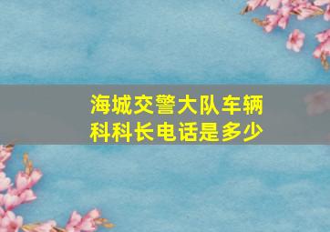 海城交警大队车辆科科长电话是多少