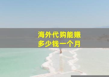 海外代购能赚多少钱一个月