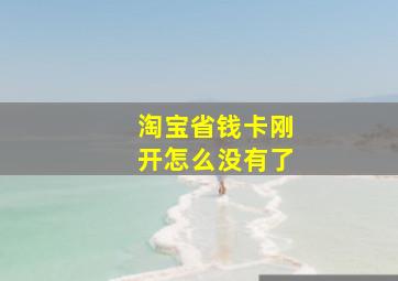 淘宝省钱卡刚开怎么没有了