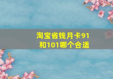 淘宝省钱月卡91和101哪个合适