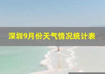 深圳9月份天气情况统计表