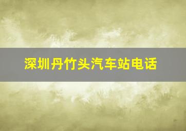 深圳丹竹头汽车站电话