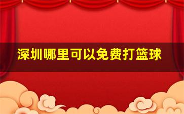 深圳哪里可以免费打篮球