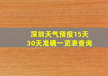 深圳天气预报15天30天准确一览表查询