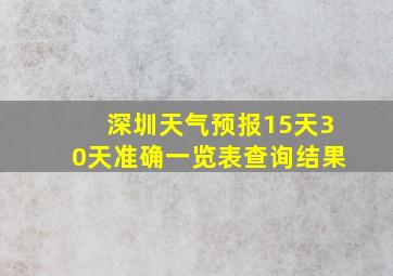 深圳天气预报15天30天准确一览表查询结果