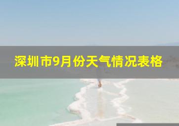 深圳市9月份天气情况表格