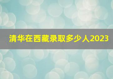 清华在西藏录取多少人2023