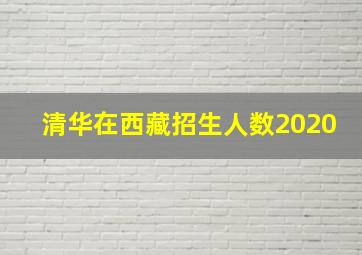 清华在西藏招生人数2020