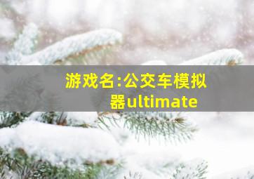 游戏名:公交车模拟器ultimate