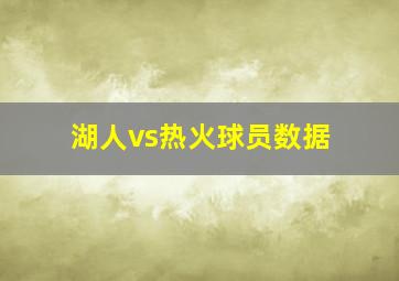 湖人vs热火球员数据