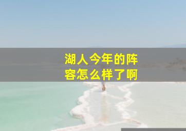 湖人今年的阵容怎么样了啊