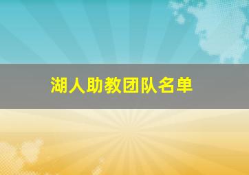 湖人助教团队名单