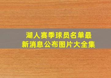 湖人赛季球员名单最新消息公布图片大全集