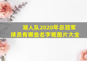 湖人队2020年总冠军球员有哪些名字呢图片大全