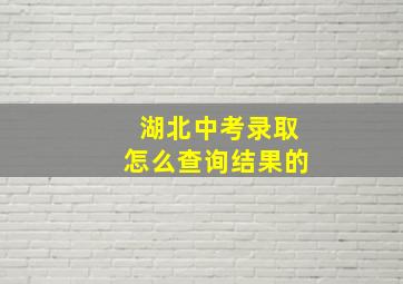 湖北中考录取怎么查询结果的