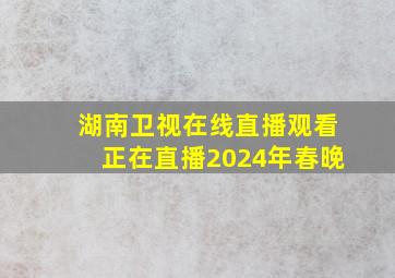 湖南卫视在线直播观看正在直播2024年春晚