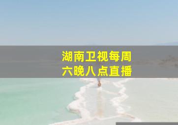 湖南卫视每周六晚八点直播