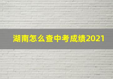 湖南怎么查中考成绩2021