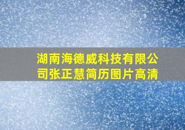 湖南海德威科技有限公司张正慧简历图片高清