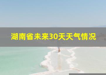 湖南省未来30天天气情况