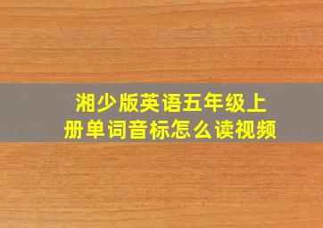 湘少版英语五年级上册单词音标怎么读视频