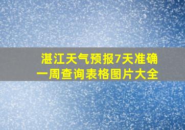 湛江天气预报7天准确一周查询表格图片大全