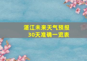 湛江未来天气预报30天准确一览表