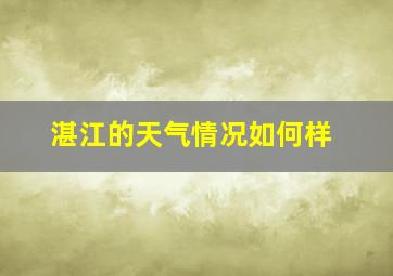 湛江的天气情况如何样