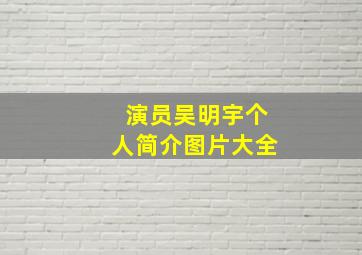 演员吴明宇个人简介图片大全