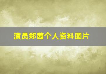 演员郑茜个人资料图片