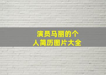 演员马丽的个人简历图片大全