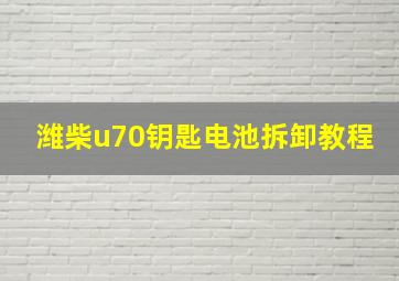 潍柴u70钥匙电池拆卸教程