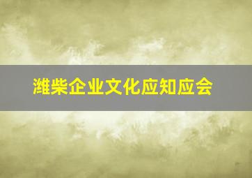 潍柴企业文化应知应会