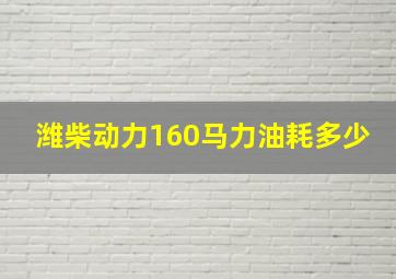 潍柴动力160马力油耗多少