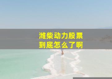 潍柴动力股票到底怎么了啊