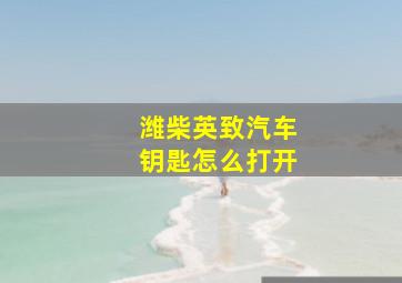 潍柴英致汽车钥匙怎么打开