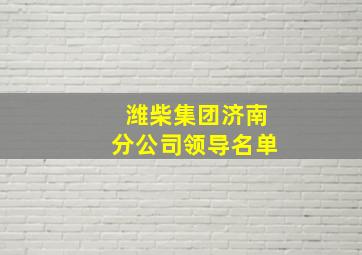 潍柴集团济南分公司领导名单