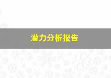 潜力分析报告