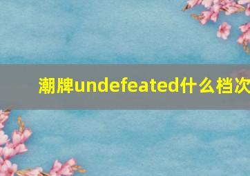 潮牌undefeated什么档次