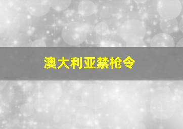 澳大利亚禁枪令