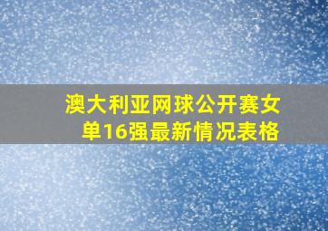 澳大利亚网球公开赛女单16强最新情况表格