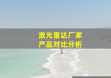 激光雷达厂家产品对比分析